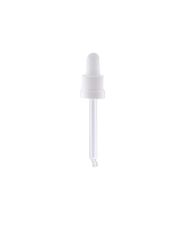 Staklena kapalica DIN18 za bocu 50ml - bijela