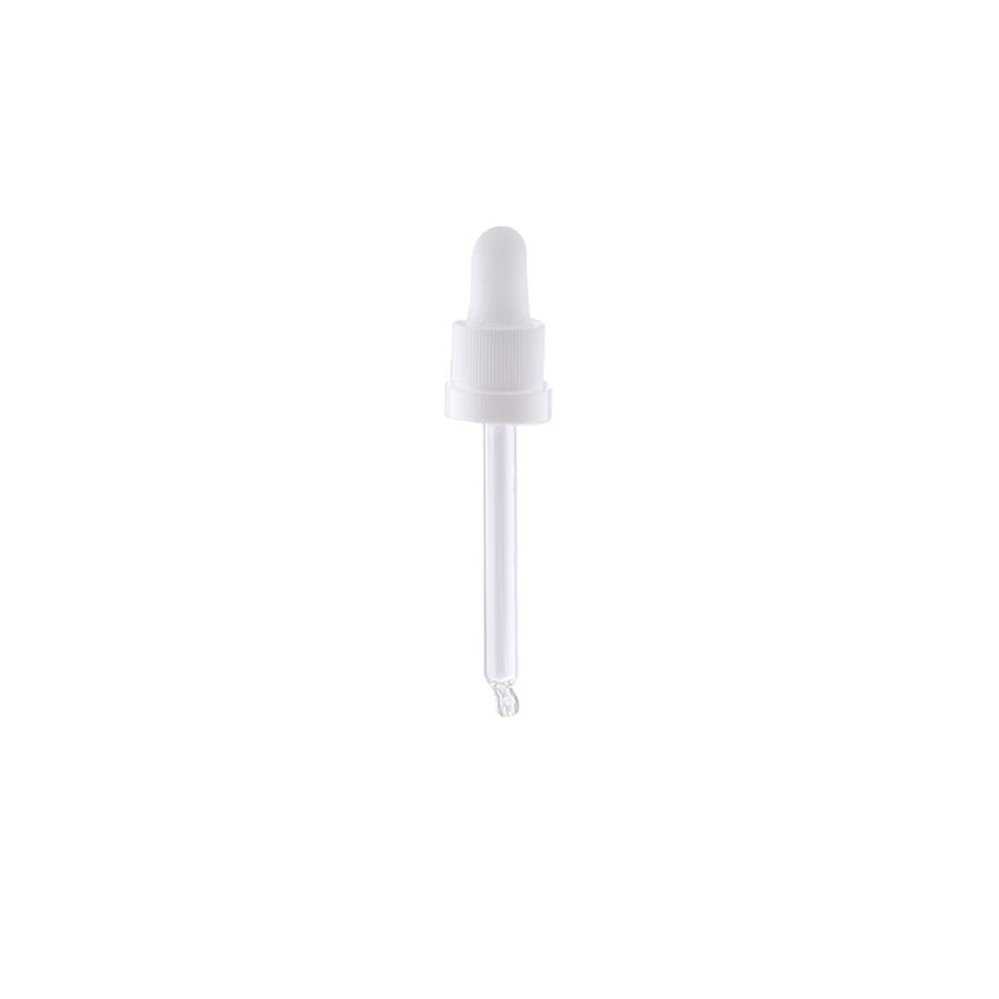 Staklena kapalica DIN18 za bocu 50ml - bijela