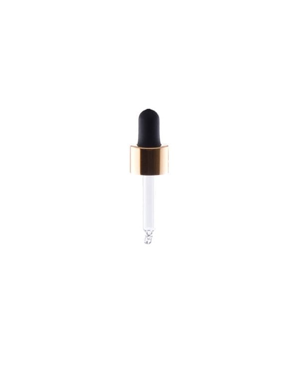 Staklena kapalica DIN18 za bocu 10ml - zlatna