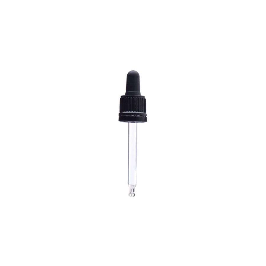 Staklena kapalica DIN 18 za bocu 30 ml, crna