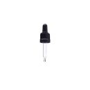 Staklena kapalica DIN18 za bocu 10ml, crna, KS