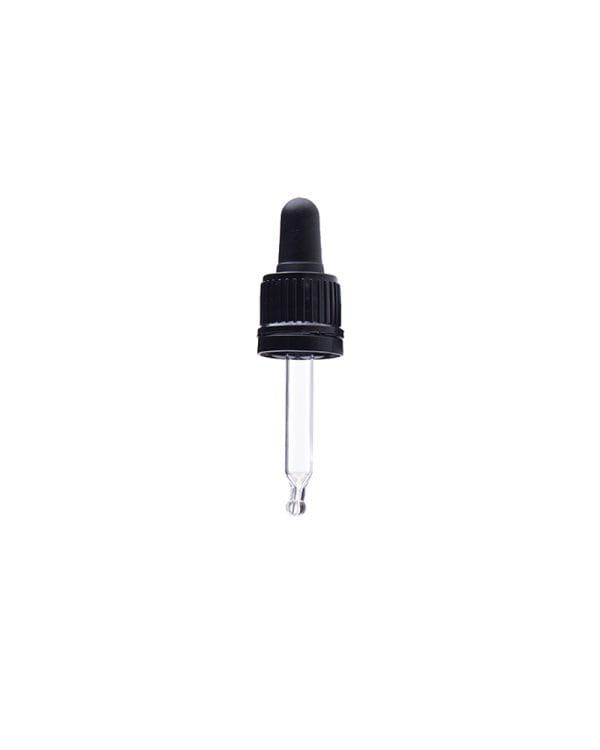 Staklena kapalica DIN18 za bocu 10ml, crna, KS