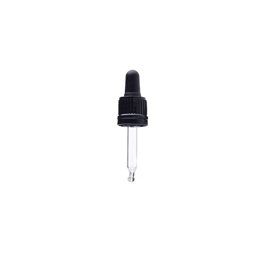 Staklena kapalica DIN18 za bocu 10ml, crna, KS