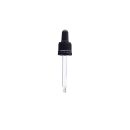 Staklena kapalica DIN18 za bocu 20ml, crna, KS