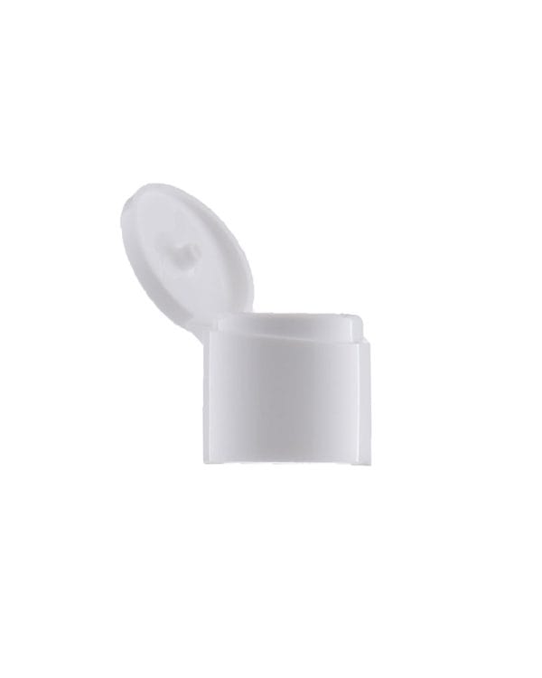 Flip top bijeli za bocu PET, 100 ml prozirna, 24/410