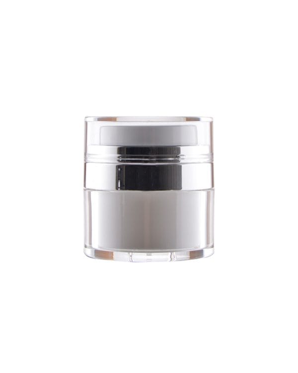 Airless boca s pumpicom, srebrni prsten, niska, 15 ml