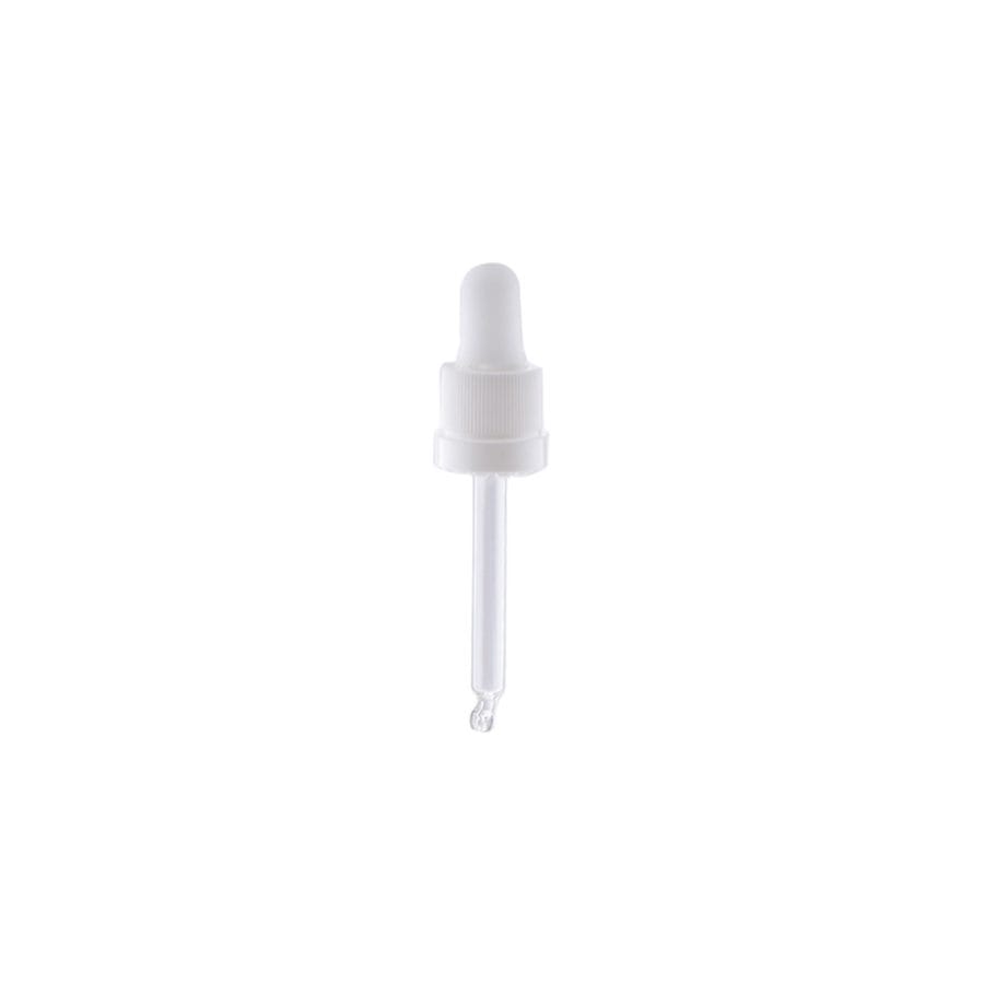 Staklena kapalica DIN 18 za bocu 30 ml, bijela