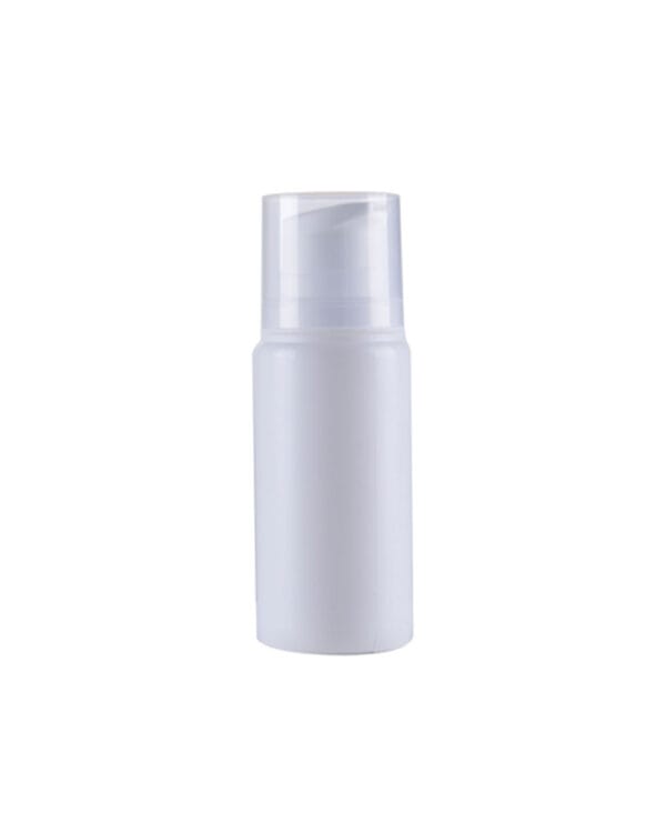 Airless bijeli 100 ml PP + bijela PP pumpica, prozirni čep